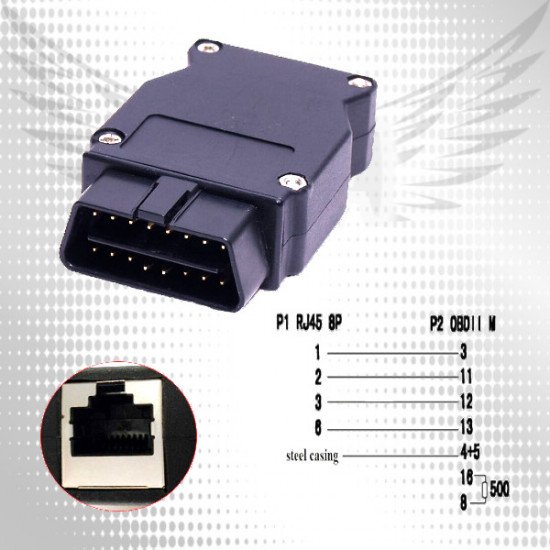 Переходник OBD2 на ENET для E-SYS BMW F-серии Переходник OBD2 на ENET для E-SYS BMW F-серии