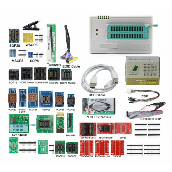 TL866II Plus minipro XGecu + 37 адаптеров - программатор TL866II Plus minipro XGecu + 37 адаптеров - программатор