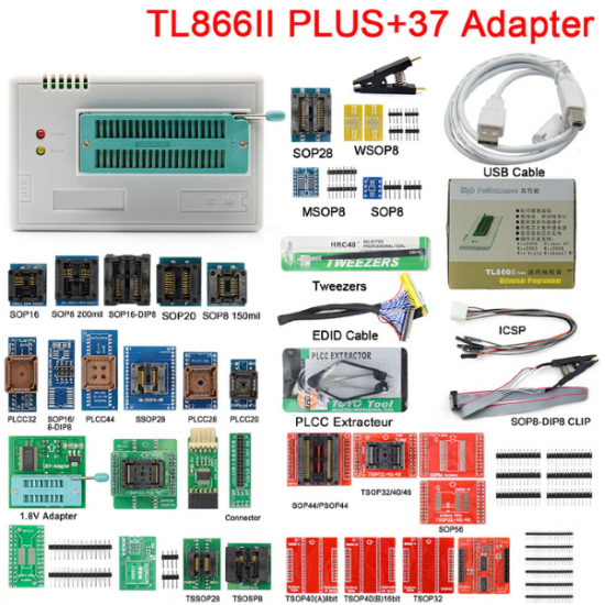 TL866II Plus minipro XGecu + 37 адаптеров - программатор TL866II Plus minipro XGecu + 37 адаптеров - программатор